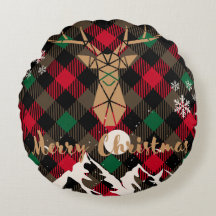 Cojín decorativo de Navidades con placa de reno ge