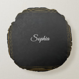 Redondo Cojín decorativo de nombre personalizado - Elegant