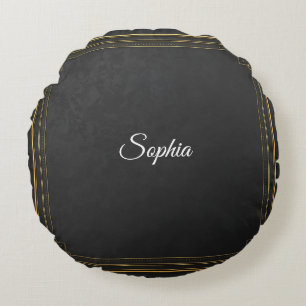 Redondo Cojín decorativo de nombre personalizado - Elegant