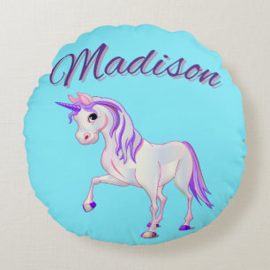 Redondo Cojín decorativo de nombre personalizado "Madison"