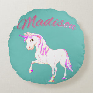 Redondo Cojín decorativo de nombre personalizado "Madison"