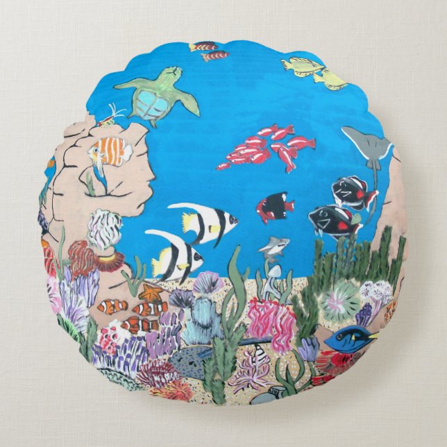 Redondo Cojín decorativo de Oceanía (Anverso)