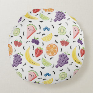 Redondo Cojín decorativo de patrón de fruta