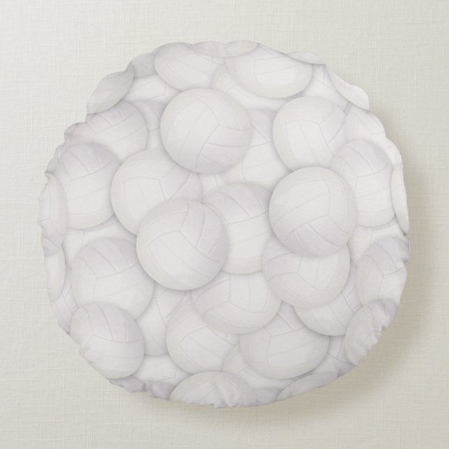 Redondo Cojín decorativo de patrón de voleibol (Anverso)
