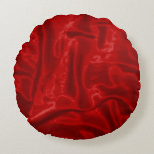 Redondo Cojín decorativo de Ronda satinada roja