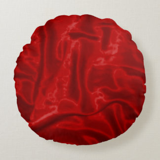 Redondo Cojín decorativo de Ronda satinada roja