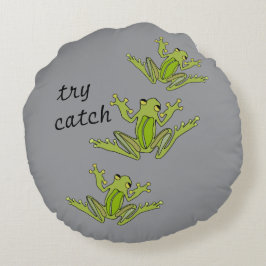 Redondo Cojín decorativo de serpiente y rana