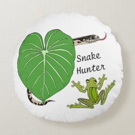 Redondo Cojín decorativo de serpiente y rana