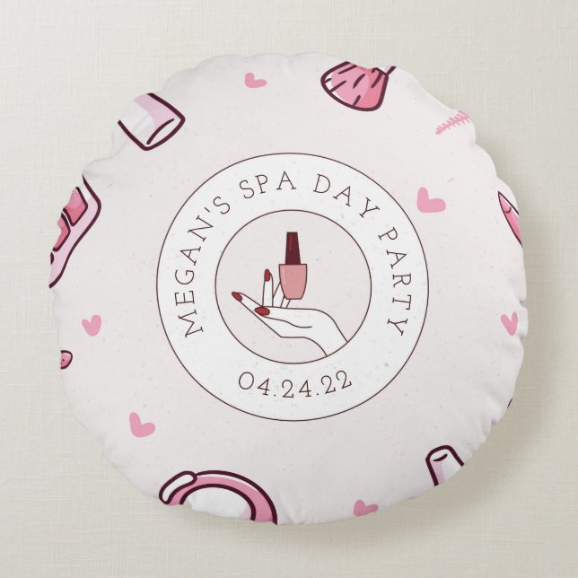 Redondo Cojín decorativo decorativo de fiesta de cumpleaño (Anverso)