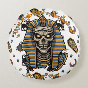 Redondo 🤍 Cojín decorativo del faraón blanco 🎃 👑