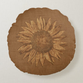 Redondo Cojín decorativo del girasol