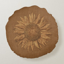Redondo Cojín decorativo del girasol