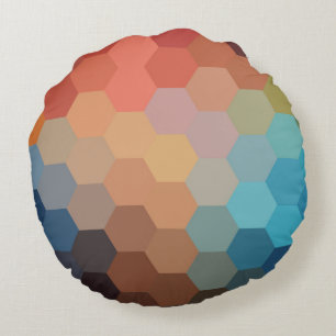 Redondo Cojín decorativo del patrón de cheurón del Hexagon