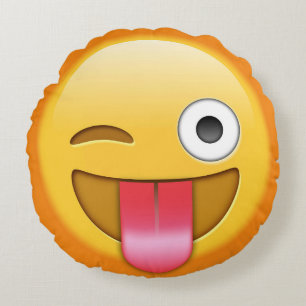 Redondo Cojín decorativo divertido de la emoji