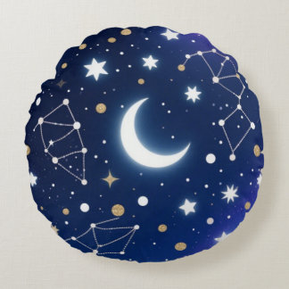Redondo Cojín decorativo Dreamy Starry Night Sky - Celesti