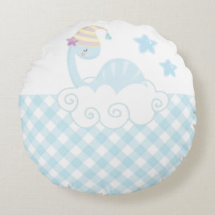 Redondo Cojín decorativo durmiente de los dinosaurios