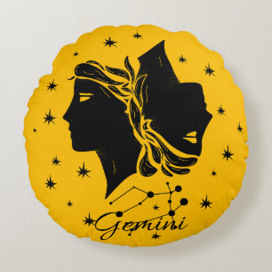 Redondo Cojín decorativo Gemini Zodiac
