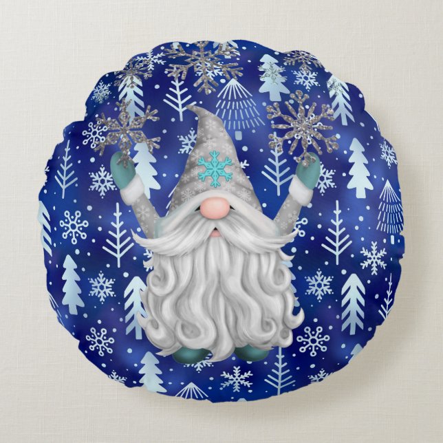 Redondo Cojín decorativo Gnome navidades (Anverso)