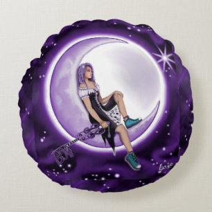 Redondo Cojín decorativo infantil Purple Moon