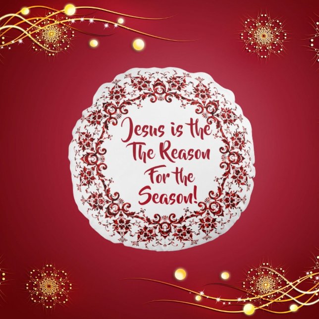 Redondo Cojín decorativo Jesús es la razón de la temporada (Subido por el creador)