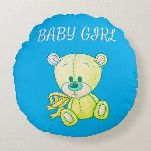 Redondo Cojín decorativo Lime Green Teddy Bear