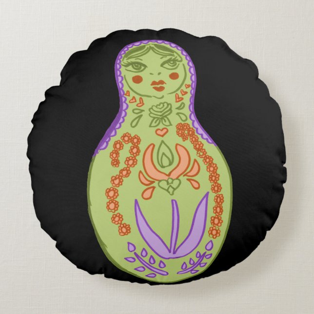Redondo Cojín decorativo Mod Matryoshka Doll (Anverso)