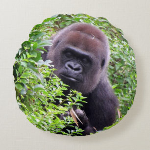 Redondo Cojín decorativo Peek-A-Boo Gorilla