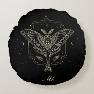 Redondo Cojín decorativo personalizado de la polilla celes