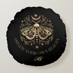 Redondo Cojín decorativo personalizado de la polilla celes