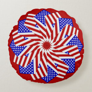 Redondo COJÍN DECORATIVO plegable 3-ROUND de la bandera es