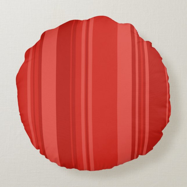Redondo Cojín decorativo Red Retro Stripes (Reverso)