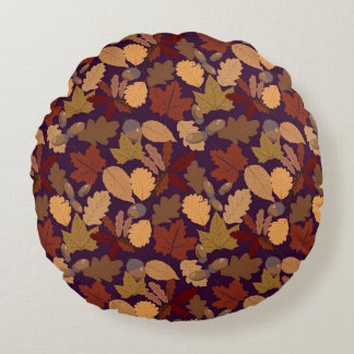 Redondo Cojín decorativo redondeado de hojas de otoño