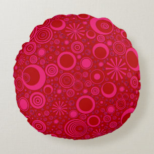 Redondo Cojín decorativo redondeado rosado-rojo