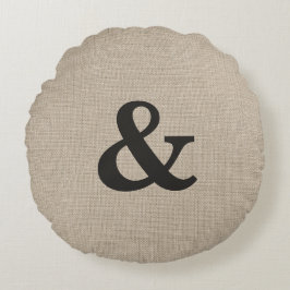 Redondo Cojín decorativo redondeado y ancho de banda marró