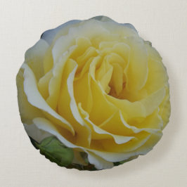 Redondo Cojín decorativo rosa blanco y amarillo