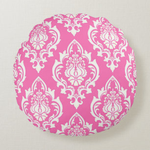 Redondo Cojín decorativo rosa persa de Damask