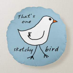 Redondo Cojín decorativo Sketchy Bird