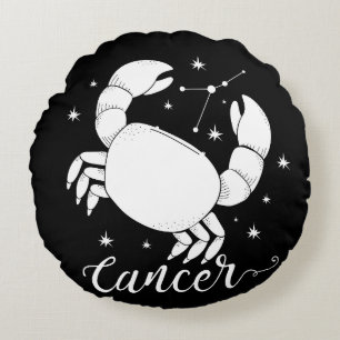 Redondo Cojín decorativo Zodiac contra el cáncer