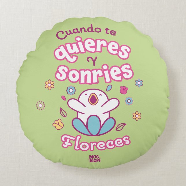 Redondo Cojín redondo│Cuando te quieres y sonries (Anverso)