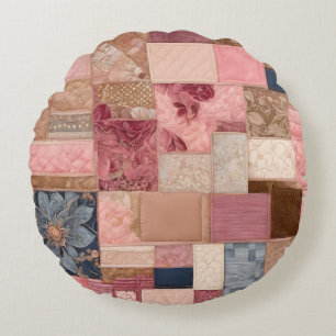 Redondo Colorido mosaico de arte Quilt Cojín decorativo re