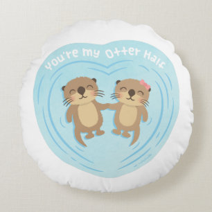 Redondo Cute mi Otter Mitad Pun Love Humor Cojín decorativ