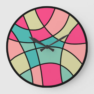 Redondo de color Resumen 160422(06) Reloj grande