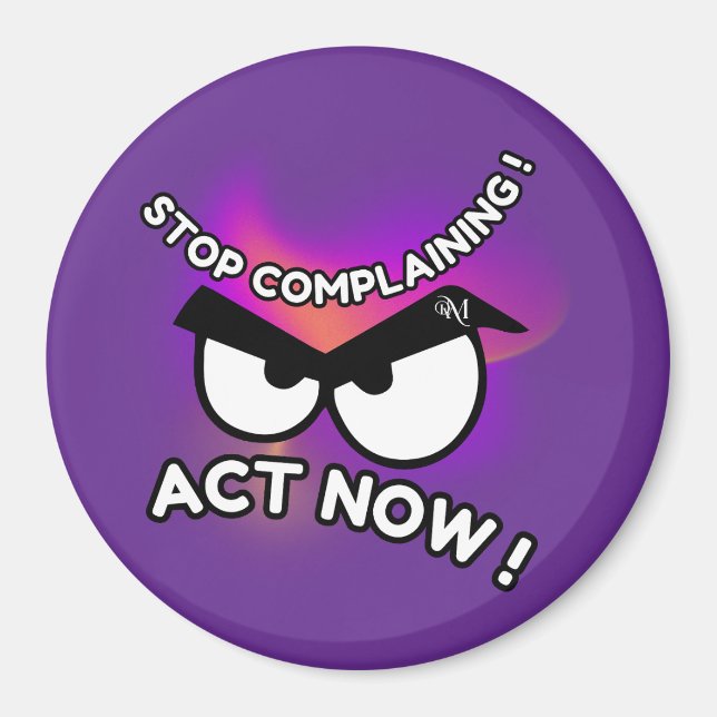 Redondo de imanes : Actúa ahora (púrpura) (Frente)