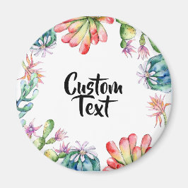 Redondo de imanes - Cacti & Succ con texto Persona