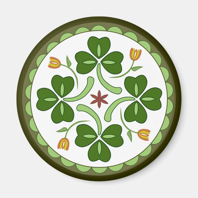 Redondo de imanes - Hex irlandés de la Buena Suert (Frente)