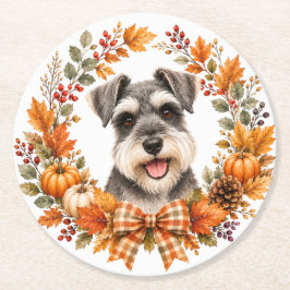 Redondo De Papel Posavasos para Schnauzer Miniatura