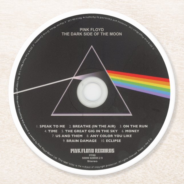 Redondo De Papel Posavasos - Pink Floyd Dark Side (Anverso)