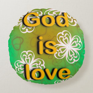Redondo dios del Cojín decorativo es amor