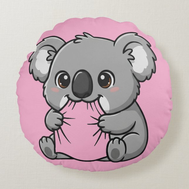 Redondo diseño de cojín de koala (Anverso)