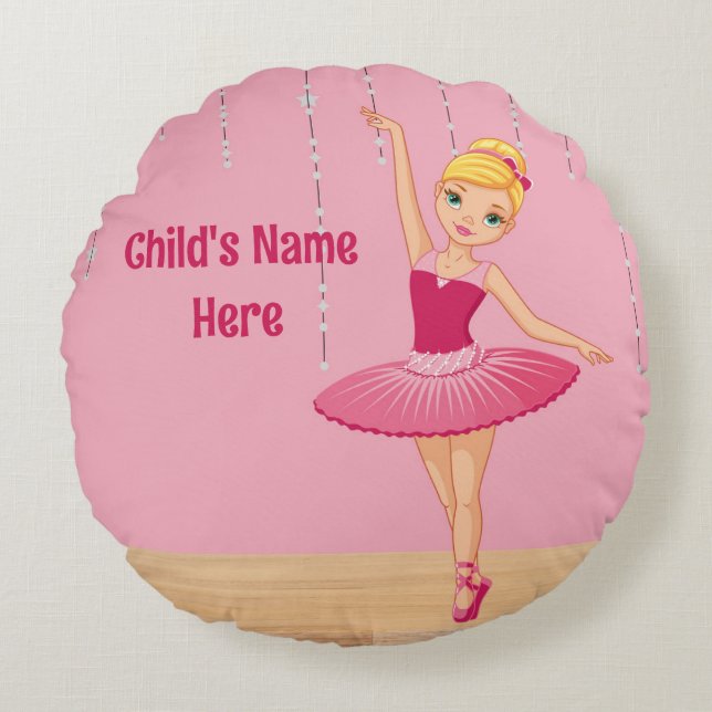 Redondo Elise Blonde Ballerina Round Cojín decorativo (Anverso)
